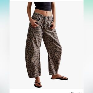 Leopard Print Wide-Leg Pants